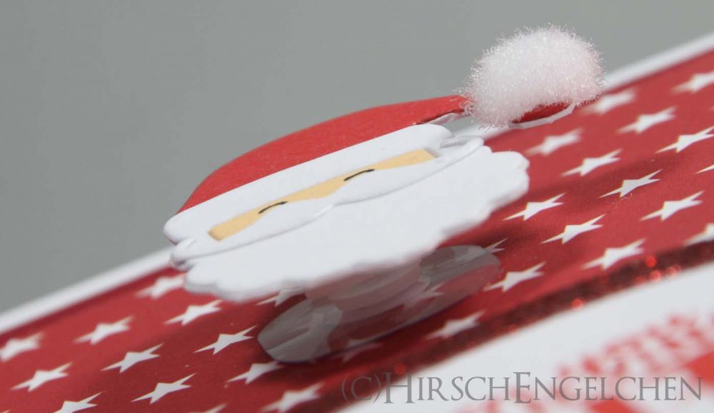 Weihnachtskarte Santa Wackelkopf