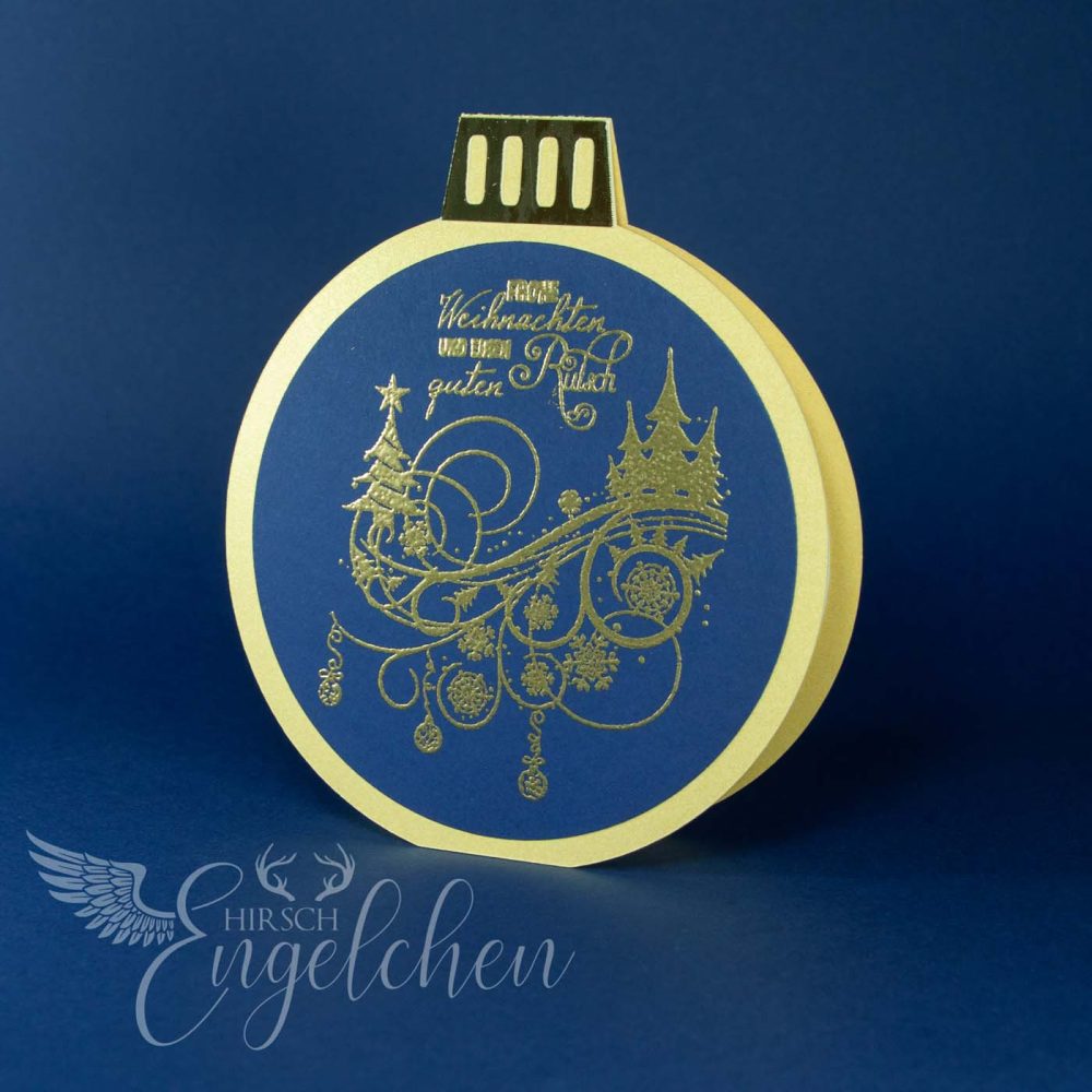 Weihnachtspost in Kugelform blau
